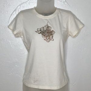 Harley Davidson Short Sleeves t shirt metal studs Logo top size Small EUC